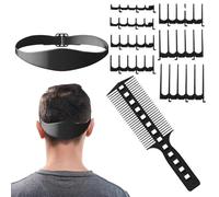 Guida alla dissolvenza per tagliacapelli - Guida alla dissolvenza per tagliacapelli,Kit di taglio dei capelli da parrucchiere, modello di fascia in silicone per capelli, 7 denti pettine e