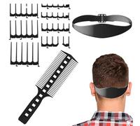 Guida alla dissolvenza per tagliacapelli - Guida per il taglio dei capelli regolabile e modello per la rasatura della scollatura,Fade Comb Hair Band Template Pettine Denti per una perfetta rasatura de