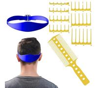 Guida alla dissolvenza per uomo - Guida per il taglio dei capelli regolabile e modello per la rasatura della scollatura - 7 per pettine, 1 mascherina in silicone e 1 pettine per acconciature precise