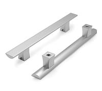 Guida alla porta della porta in lega di alluminio in argento, barra ad arco per porta anteriore/stanza/studio/banco/hotel, 32 40 50 60 cm maniglia della porta a oscillazione a due lati (argento 80
