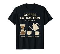 Guida alla Preparazione del caffè Estrazione Minimalista del caffè Arte Barista Maglietta