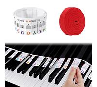 Guida Alla Tastiera Del Pianoforte For Principianti, Adesivi Della Tastiera Del Pianoforte In Silicone Adesivi For Pianoforte A Doppio Pentagramma Con Nastro Di Arresto Del Suono (Color : Noir)