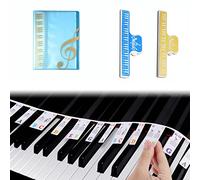 Guida Alla Tastiera Del Pianoforte for Principianti, Formato Completo 88 Tasti Etichette for Note Di Pianoforte Cartella Di Spartiti 2 Clip Di Spartiti (Color : Multi-colored)