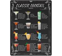 Guida alle ricette dei cocktail, menu dei cocktail, targa in metallo vintage, decorazione da parete, regalo divertente per casa, cucina, garage, bagno, fattoria, giardino, bar, caffetteria, poster in