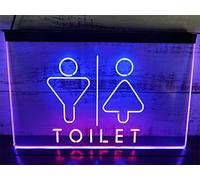 Guida all'Ingresso della Toilette Insegna al Neon a LED, luci al Neon incise 3D a Doppio Colore USB Personalizzate, per Il Bagno del Centro Commerciale Appeso Decorativo dimmerabile,C,40x30cm