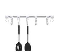 Guida da cucina a parete, grucce per pentole, barra da 11,81 pollici senza supporto per trapano, robusti ganci in acciaio inossidabile, organizer per riporre gli oggetti dal design moderno, per cucina