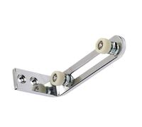 Guida da pavimento per porta della stalla a doppio rullo, montaggio parete regolabile, staffa inferiore filo che ferma l'oscillazione vibrazione porta, hardware essenziale scorrevole argento