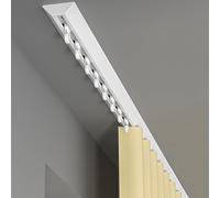 Guida da soffitto in alluminio per tende, binario per tenda resistente, asta per tenda montata sul soffitto, set di guide per ufficio, soggiorno, camera da letto (bianco, 120 cm)