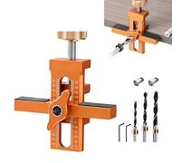 Guida di montaggio 2 in 1 per ante dell'armadio, set di posizionatori con 3 trapani, in lega di alluminio, regolabile, per l'installazione di porte dell'armadio (arancione)