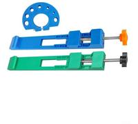 Guida di taglio regolabile per seghe circolari, guida di precisione con bloccaggio bidirezionale sicuro, compatibile con basi per sega da 10 cm, alluminio leggero e (verde e blu)