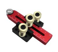 Guida di taglio sottile in lega di alluminio da 140 mm per seghe da banco, router e seghe a nastro, larghezza regolabile da 1,9 cm a 5,1 pollici con scala imperiale/metrica, adatta a 3/8 x 3/4"