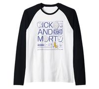 Guida di Viaggio di Rick And Morty Merch Dimension C-137 Maglia con Maniche Raglan