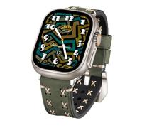 Guida fascia orologica in pelle compatibile con cinghie di orologi in pelle folle ultra da 49 mm cinghie di olio ruvido per olio fatti a mano che orologi le bande compatibili con iwatch ultra/ultra 2