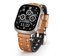 Guida fascia orologica in pelle compatibile con cinghie di orologi in pelle folle ultra da 49 mm cinghie di olio ruvido per olio fatti a mano che orologi le bande compatibili con iwatch ultra/ultra 2