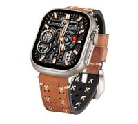 Guida fascia orologica in pelle compatibile con cinghie di orologi in pelle folle ultra da 49 mm cinghie di olio ruvido per olio fatti a mano che orologi le bande compatibili con iwatch ultra/ultra 2
