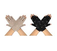 Guida Guanti Donne Estate UV Protezione Magro Guanti Senza Dita di Protezione Solare Breve e Antiscivolo Mittens, Speciale per Ragazza Signora All'aperto Ciclismo Pesca Golf (2 Paia)