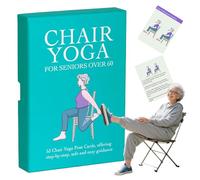 Guida Illustrata per Esercizi su Sedia, Mazzo di Esercizi sulla Sedia per Anziani Scheda, Tabella delle Pose Yoga per Donne Uomini Principianti Il Corpo Adulti Anziani Casa E Ufficio