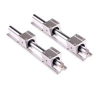 Guida lineare professionale da 2 pezzi/set SBR10 300/500/600/1000 mm con supporto a blocco, guida for asta scorrevole 4 blocchi cuscinetto SBR10UU for CNC(500mm)