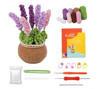 Guida passo passo ai fiori all'uncinetto con questo kit completo per principianti per progetti creativi (lavanda)