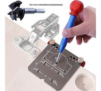 Guida Per Cerniere,Resistente Regolabile E Preciso - Guida Fresa per Incasso Cerniere | Per Falegnameria Ristrutturazione Cucina Miglioramento Casa E Riparazione Garage