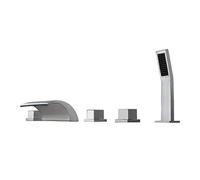 Guida per la doccia Classica Classica Cucciolo di riempimento di riempimento con soffitta portatile in ottone, rubinetto della vasca a vasca diffusa Montaggio 5 fori 3 manico TACCHETTO CHIUCE CHROME