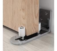 Guida per pavimento in acciaio inossidabile cromato, hardware regolabile da parete per mantenere le porte allineate e prevenire l'oscillazione verso l'esterno