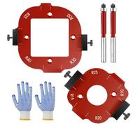 Guida per raggio dei bordi arrotondati per carpenteria, 2 guide per bordi angolari, fissaggio in metallo in alluminio, kit di 2 sagome per fresa, strumento accurato per il taglio curvo per il