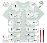 Guida per righello per magliette per l'allineamento del vinile per 17 righelli per magliette per pressa a caldo Cricut HTV Vinyl Center Designs R