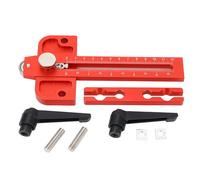 Guida per sega da tavolo con rullo, guida sottile per la lavorazione del legno a doppia scala, adatta per slot a T da 3/4 x 3/8 e 3/8 x 1/4 pollici, in lega di alluminio per seghe a nastro/router