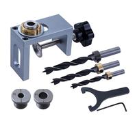 Guida per trapano con perni da 8/10/12 mm, Kit per centraggio automatico dei perni, Localizzatore per foratura a posizionamento rapido con guida per fori tascabili per lavorazione del legno