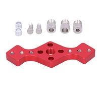 Guida per Trapano in Lega di Alluminio, Localizzatore di Perforazione del Legno Maschera Punch Locator Drill Guide Strumenti per Perforatori Rosso Kit Localizzazione Fori con Boccola la Lavorazione