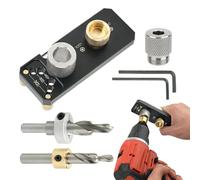 Guida per trapano per estrusione - Posizionatore lineare in alluminio, per fori regolabile, maschera di allineamento del punzone scorrevole | Funzione di alesatura del canale diritto per l'uso