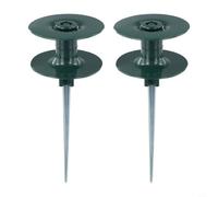 Guida per tubo da giardino con rullo liscio in ABS e metallo, robusto picchetto in zinco per proteggere le piante, facile installazione per prati e aiuole, 1 pezzo (2 pezzi)