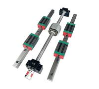 Guida scorrevole con cuscinetto lineare 4 blocchi HGH20CA + 2 binari di guida lineare HGR20 + 1 vite a ricircolo sfere SFU1605 + supporto BF12/BK12 + accoppiamento(400mm)