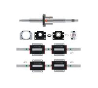 Guida scorrevole lineare in miniatura 4 carrelli HGW15CC con blocchi di scorrimento + 2 guide lineari HGR15 + 1 kit viti a ricircolo di sfere SFU1605 con accoppiatore da 8 mm(700mm)