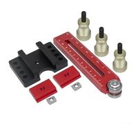Guida sottile in alluminio per sega da tavolo, adatta a slot 3/8 e 3/4, modello di taglio stretto di precisione per progetti di lavorazione del legno, 48 × 70 × 140 mm nero rosso