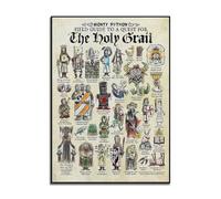 Guida Sul Campo Per La Scoperta Del Poster Verticale Del Santo Graal, Arte Da Parete Dei Monty Python, Decorazione Della Parete Con Immagine Del Dipinto Su Tela Del Santo Graal 30Cmx40Cm Senza Telaio