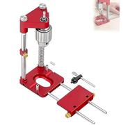 Guida Trapano Portatile per Lavorazione Legno, Locatore Fori in Acciaio Lega e Alluminio per Fori Diritti e Precise, Posizionatore Regolabile Senza Utensili per Mobili Fai da Te e Giunzioni,Red