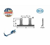 GUIDALAMA INFERIORE BARRA FALCIANTE BCS DUPLEX FALCIATRICE RIF. ORIG. 52128210