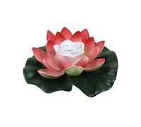 GUIDATO Flower Light Buddhism Benedizione Wishing Lamp Lampada fontana galleggiante Pond Giardino piscina notte lampada da giardino Paesaggio decorazione(Rot)