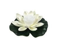 GUIDATO Flower Light Buddhism Benedizione Wishing Lamp Lampada fontana galleggiante Pond Giardino piscina notte lampada da giardino Paesaggio decorazione(White)