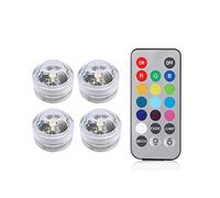 GUIDATO Luci impermeabili RGB Luce subacquea for la luce del tè for matrimoni vasca idromassaggio da bagno decorazioni for vasi for feste(4 lamp 1 controller)