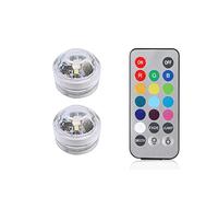 GUIDATO Luci impermeabili RGB Luce subacquea for la luce del tè for matrimoni vasca idromassaggio da bagno decorazioni for vasi for feste(2 lamp 1 controller)