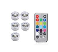 GUIDATO Luci impermeabili RGB Luce subacquea for la luce del tè for matrimoni vasca idromassaggio da bagno decorazioni for vasi for feste(5 lamp 1 controller)