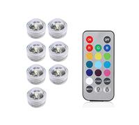 GUIDATO Luci impermeabili RGB Luce subacquea for la luce del tè for matrimoni vasca idromassaggio da bagno decorazioni for vasi for feste(7 lamp 1 controller)