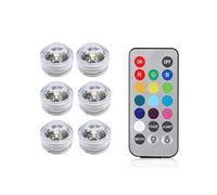 GUIDATO Luci impermeabili RGB Luce subacquea for la luce del tè for matrimoni vasca idromassaggio da bagno decorazioni for vasi for feste(6 lamp 1 controller)
