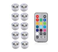 GUIDATO Luci impermeabili RGB Luce subacquea for la luce del tè for matrimoni vasca idromassaggio da bagno decorazioni for vasi for feste(10 lamp 1 controller)