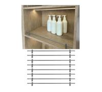 Guide di protezione per mensole in metallo, confezione da 4 pezzi, regolabili, anti-caduta per mensole (grigio, 8 pezzi, 91 cm / 36in)