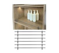 Guide di protezione per mensole in metallo, confezione da 4 pezzi, regolabili, anti-caduta per mensole (grigio, 6 pezzi, 48 cm / 19in)