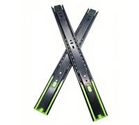 Guide di ricambio per cassetti laterali, Cuscinetto a sfere scorrevole for cassetti con ammortizzatore idraulico a chiusura ammortizzata for armadietti, nero, 10-20 pollici, confezione da 2